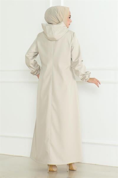 Armalı Fermuarlı Trençkot Bej 19217