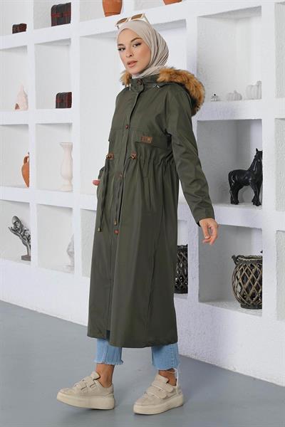 Bağcık Detaylı Mont Haki 15800