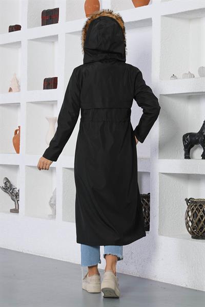 Bağcık Detaylı Mont Siyah 15800