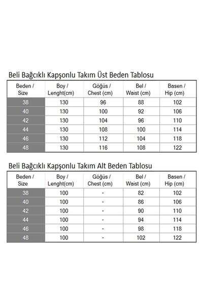 Beli Bağcıklı Kapşonlu Takım İndigo 19236