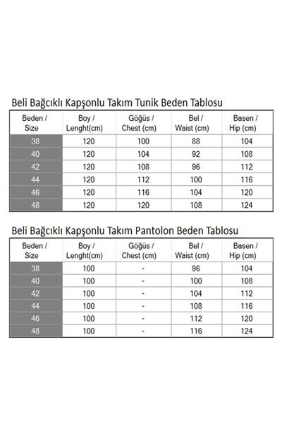 Beli Bağcıklı Kapşonlu Takım Siyah 19241