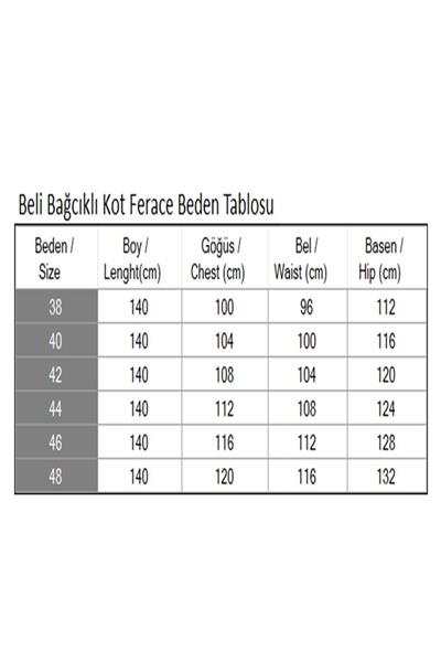 Beli Bağcıklı Kot Ferace Açık Mavi 19226
