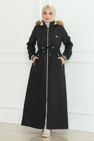 Beli Bağcıklı Ribanalı Mont Siyah 19215