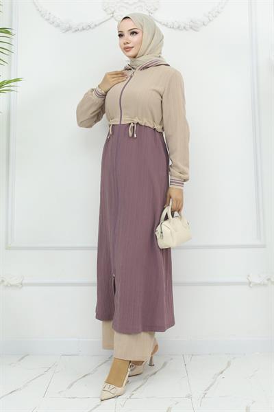 Beli Bağcıklı Ribanalı Takım Gül Kurusu 19237