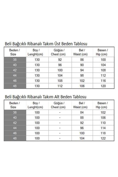 Beli Bağcıklı Ribanalı Takım Gül Kurusu 19237