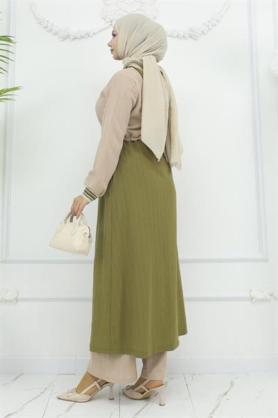 Beli Bağcıklı Ribanalı Takım Haki 19237