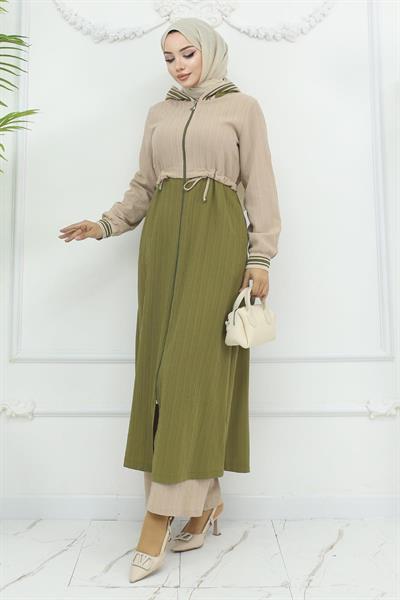 Beli Bağcıklı Ribanalı Takım Haki 19237