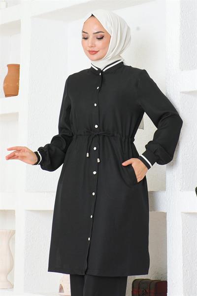 Beli Bağcıklı Ribanalı Takım Siyah 19212