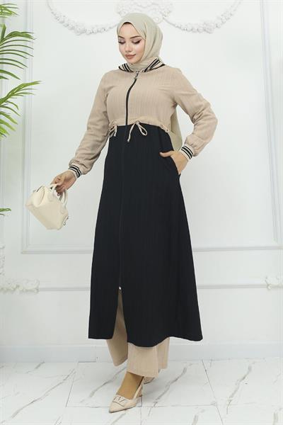 Beli Bağcıklı Ribanalı Takım Siyah 19237