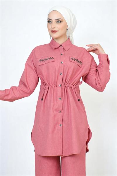 Beli Bağcıklı Takım Pembe 19220