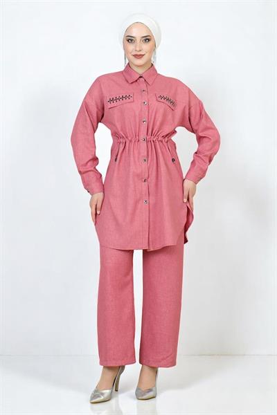 Beli Bağcıklı Takım Pembe 19220
