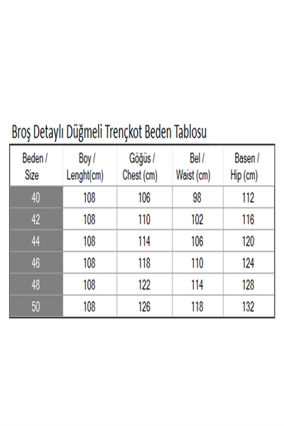 Broş Detaylı Düğmeli Trençkot Vizon 19371
