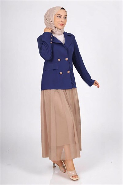 Ceketli Eteği Tül Takım İndigo 19151