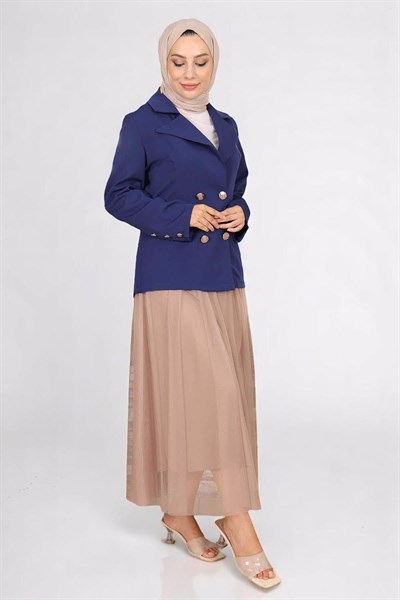 Ceketli Eteği Tül Takım İndigo 19151