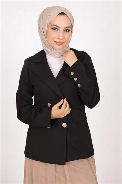 Ceketli Eteği Tül Takım Siyah 19151