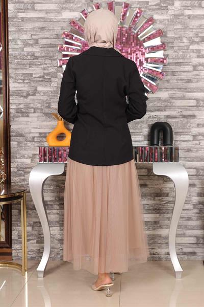 Ceketli Eteği Tül Takım Siyah MSW19151-3