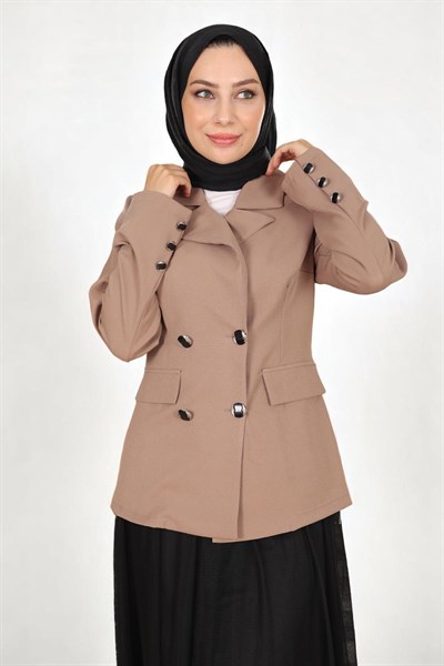 Ceketli Eteği Tül Takım Vizon 19151