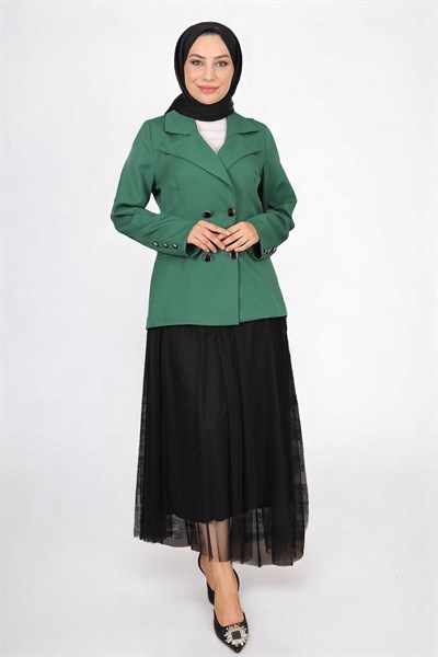 Ceketli Eteği Tül Takım Zümrüt 19151