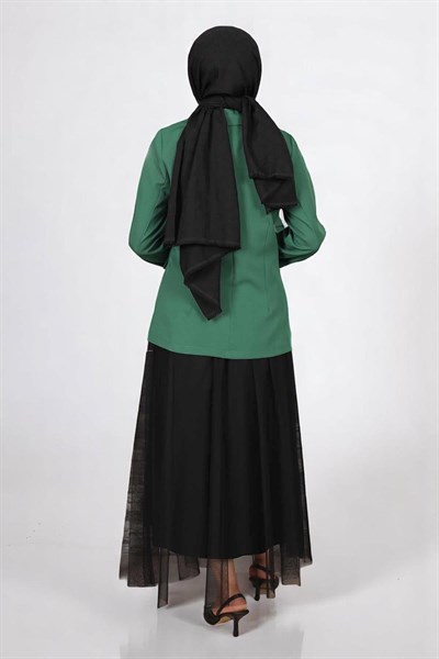 Ceketli Eteği Tül Takım Zümrüt 19151