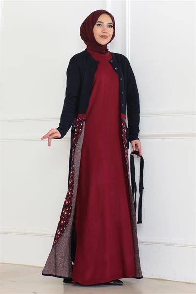 Cep Detaylı Triko Kombin Lacivert 6114