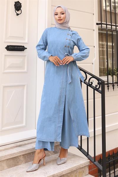 Çıtçıt Detaylı Kot Takım Açık Mavi 19262