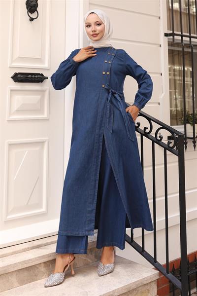 Çıtçıt Detaylı Kot Takım Koyu Mavi 19262