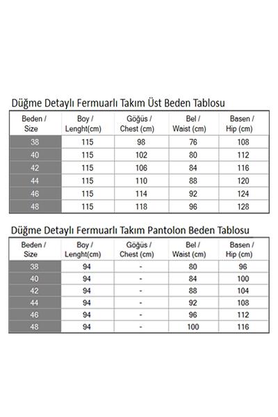 Düğme Detaylı Fermuarlı Takım Gül Kurusu MSW19219-3