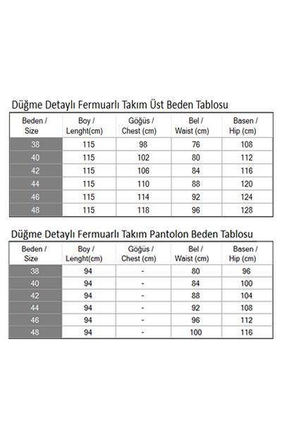 Düğme Detaylı Fermuarlı Takım İndigo MSW19219-2