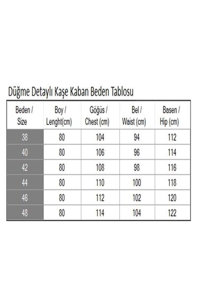 Düğme Detaylı Kaşe Kaban Gri 19274