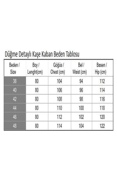 Düğme Detaylı Kaşe Kaban Siyah 19274