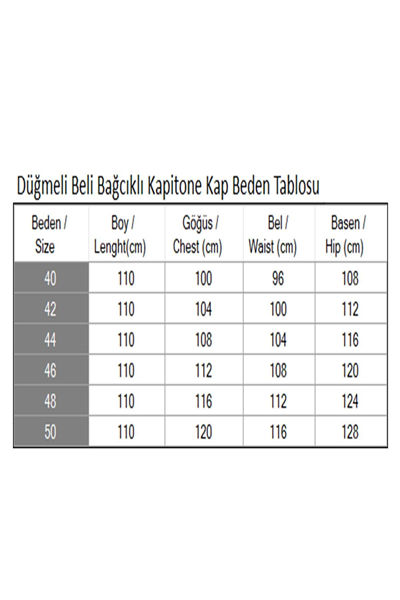Düğmeli Beli Bağcıklı Kapitone Kap Lacivert 19289