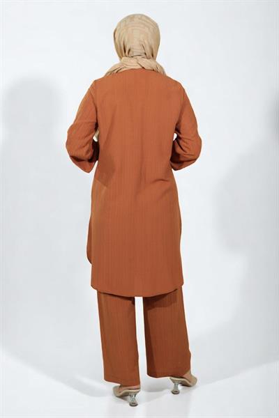 Düğmeli Broş Detaylı Takım Taba 19178