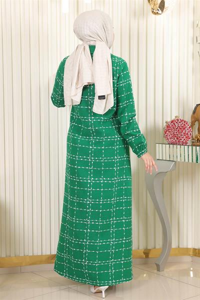 Düğmeli Kaşe Kaban Zümrüt 19260