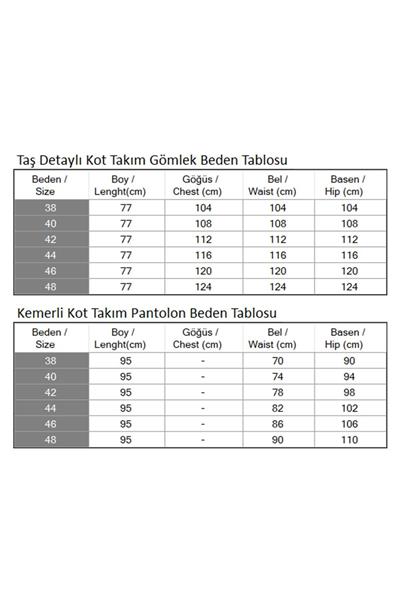 Düğmeli Taş Detaylı Kot Takım Açık Kot 19285