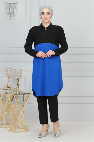 Fermuar Detaylı Tunik Siyah 6098