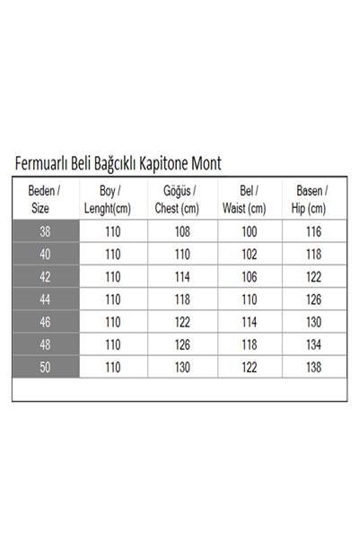 Fermuarlı Beli Bağcıklı Kapitone Mont Gri 19283