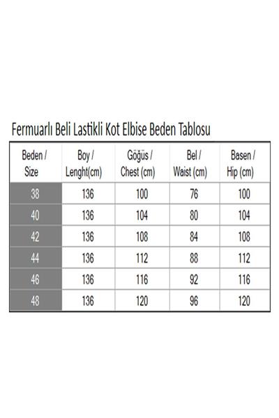 Fermuarlı Beli Lastikli Kot Elbise Açık Mavi MSW19240-1