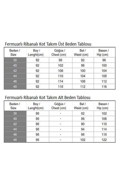 Fermuarlı Ribanalı Kot Takım Açık Mavi 19363