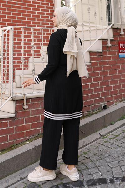 Fermuarlı Ribanalı Takım Siyah 10405