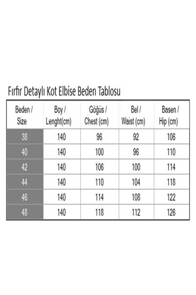Fırfır Detaylı Kot Elbise Açık Mavi 19225