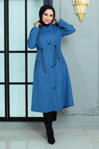 Garni Detaylı Mont Mavi 10386