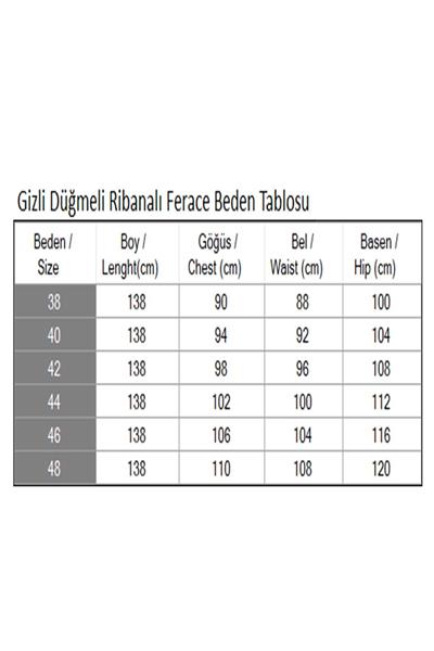 Gizli Düğmeli Ribanalı Ferace Bej MSW19214-3