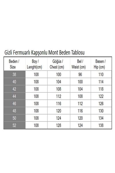 Gizli Fermuarlı Kapşonlu Mont Mavi 19211