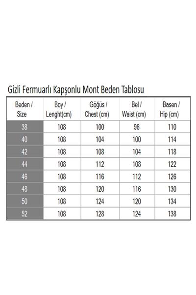 Gizli Fermuarlı Kapşonlu Mont Siyah 19211