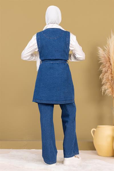 İnci Detaylı İkili Kot Takım Açık Mavi 19245