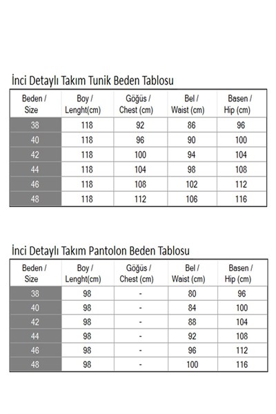 İnci Detaylı Takım İndigo 19216