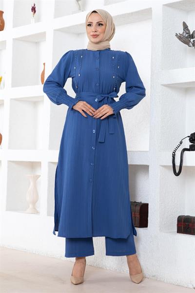 İnci Detaylı Takım İndigo 19360