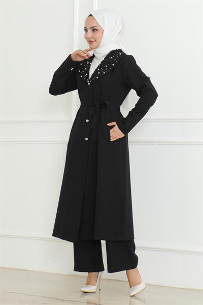 İnci Detaylı Takım Siyah MSW19216-1