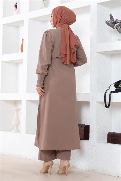 İnci Detaylı Takım Vizon 19360