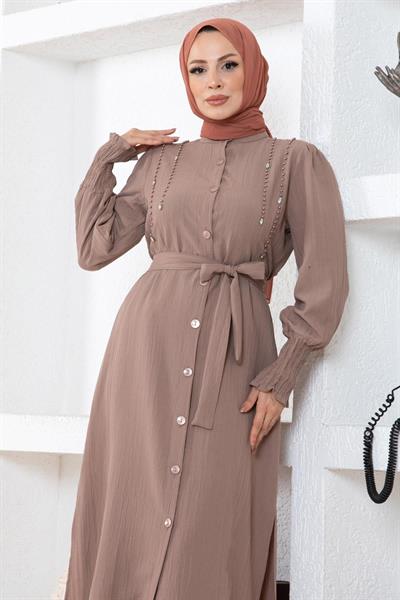 İnci Detaylı Takım Vizon 19360